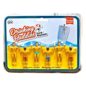 NPW Drinking Buddies The Original Set of 6 Drink Markers. NEW IN BOX.
